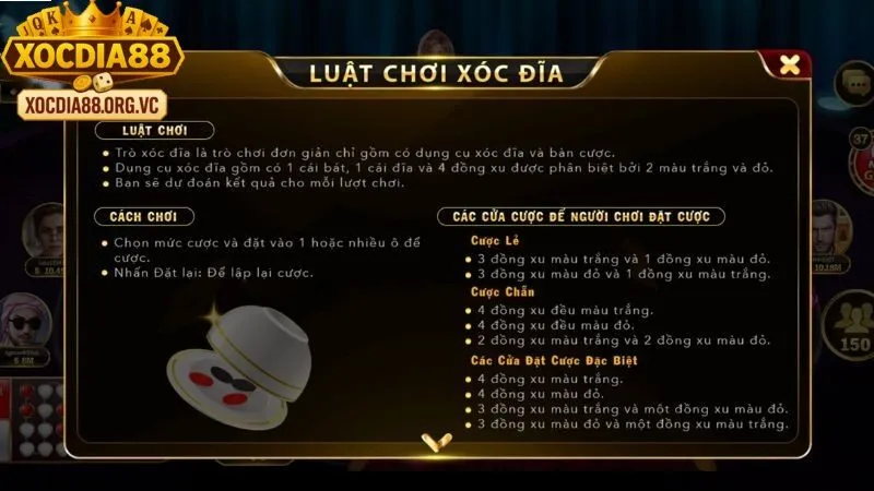 Luật Chơi Xóc Đĩa Cơ Bản và Dễ Hiểu tại xocdia88